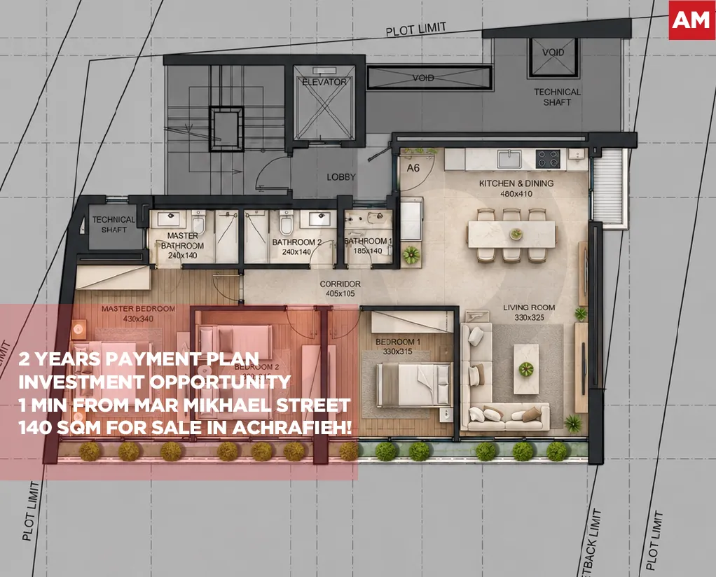 Under construction Apartment/2 Years Payment Plan/1 Min from mar Mikhael Street/ACHRAFIEH-BEIRUT