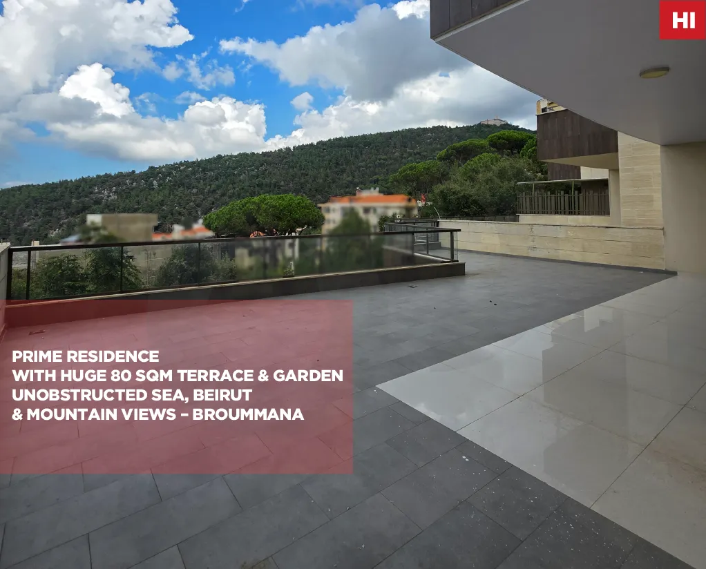 Apartment for Sale/Prime Residence/Unobstructed Sea And Mountain Views/BROUMMANA-METN