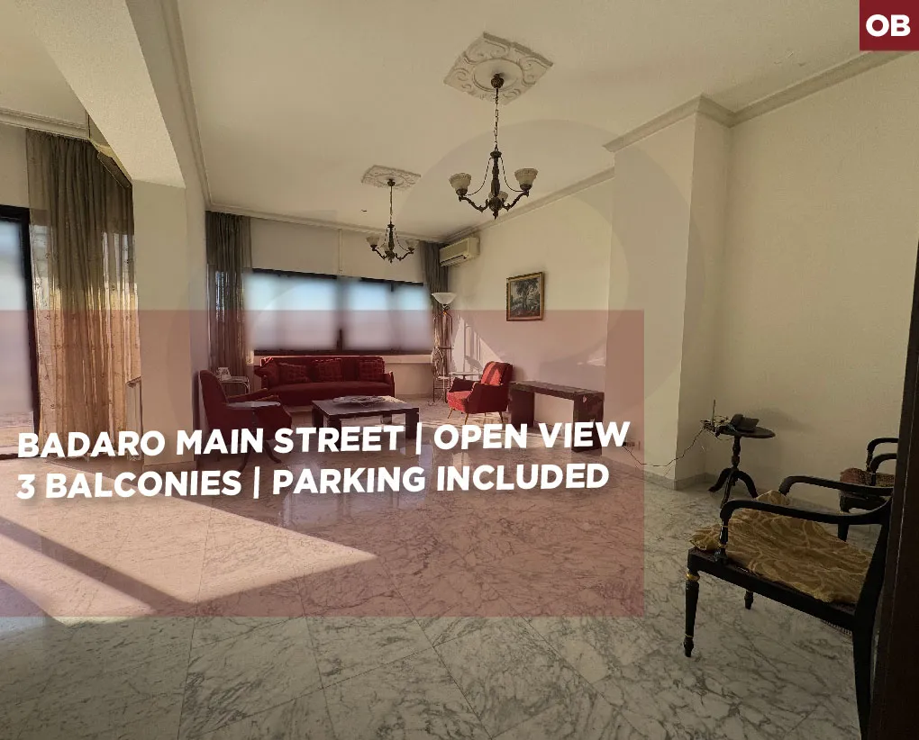 9th floor/ well-maintained building/Open Views/Badaro ,BEIRUT