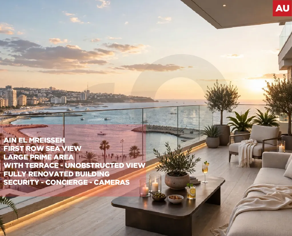 Prime Sea-Front Apartment For Sale/Needs full renovation/AIN AL MRAISEH-BEIRUT