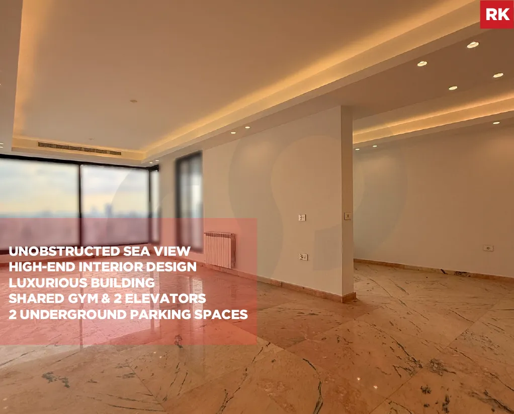 brand-new 180 sqm apartment/Luxurious building/Unobstructed Sea View/JAL EL DIB-METN