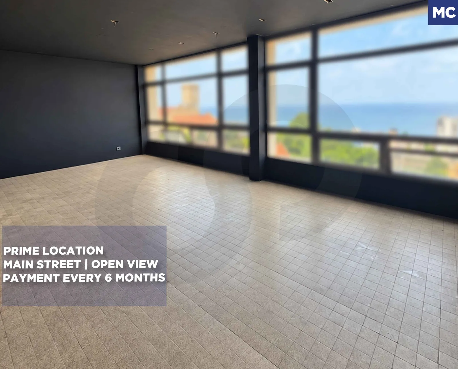 PRIME OFFICE FOR RENT IN BLISS(RAS BEIRUT) /SIX OFFICE ROOMS/OPEN VIEW