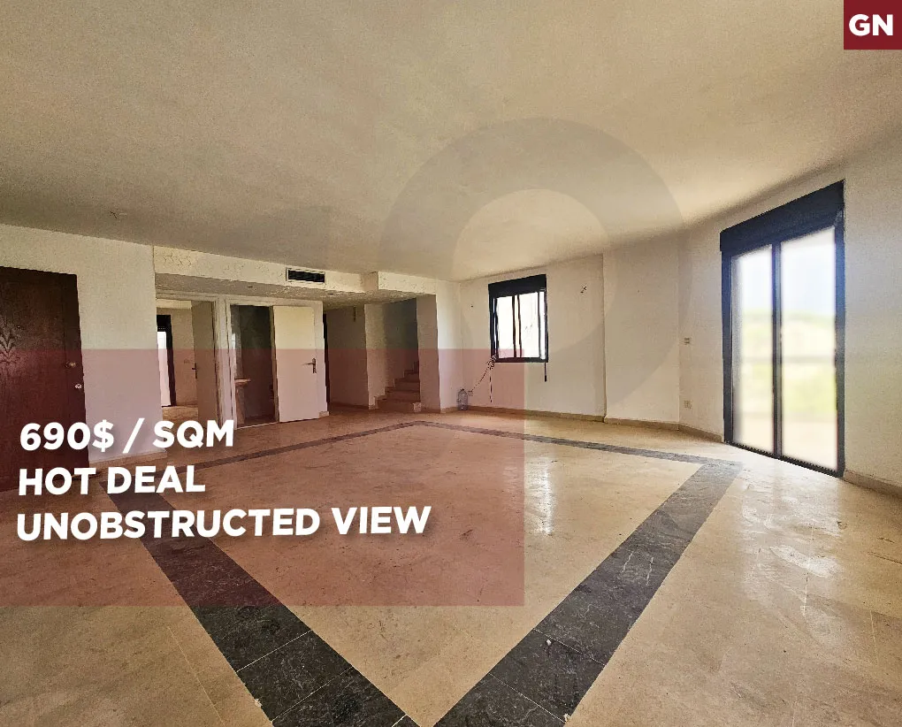 spacious duplex/ living space/Unobstructed view/ Ain Saadeh,METN
