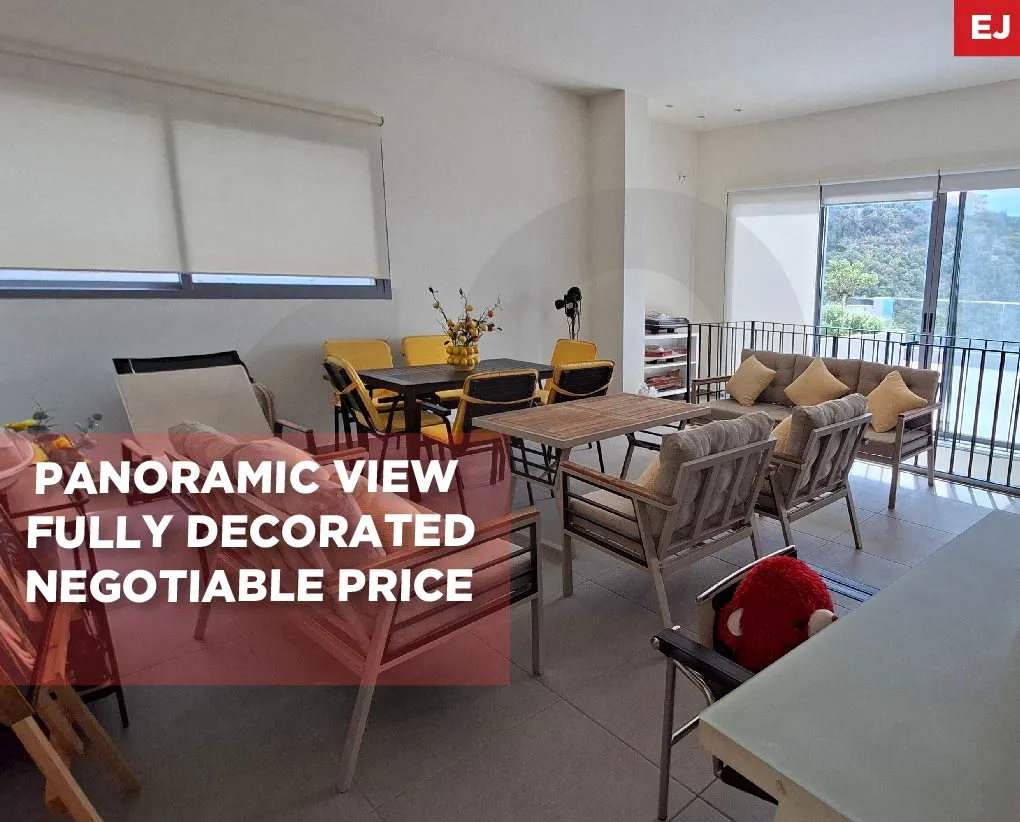 exceptional 200 sqm Panoramic view apartment fully decorated in Jamhour, Baabda