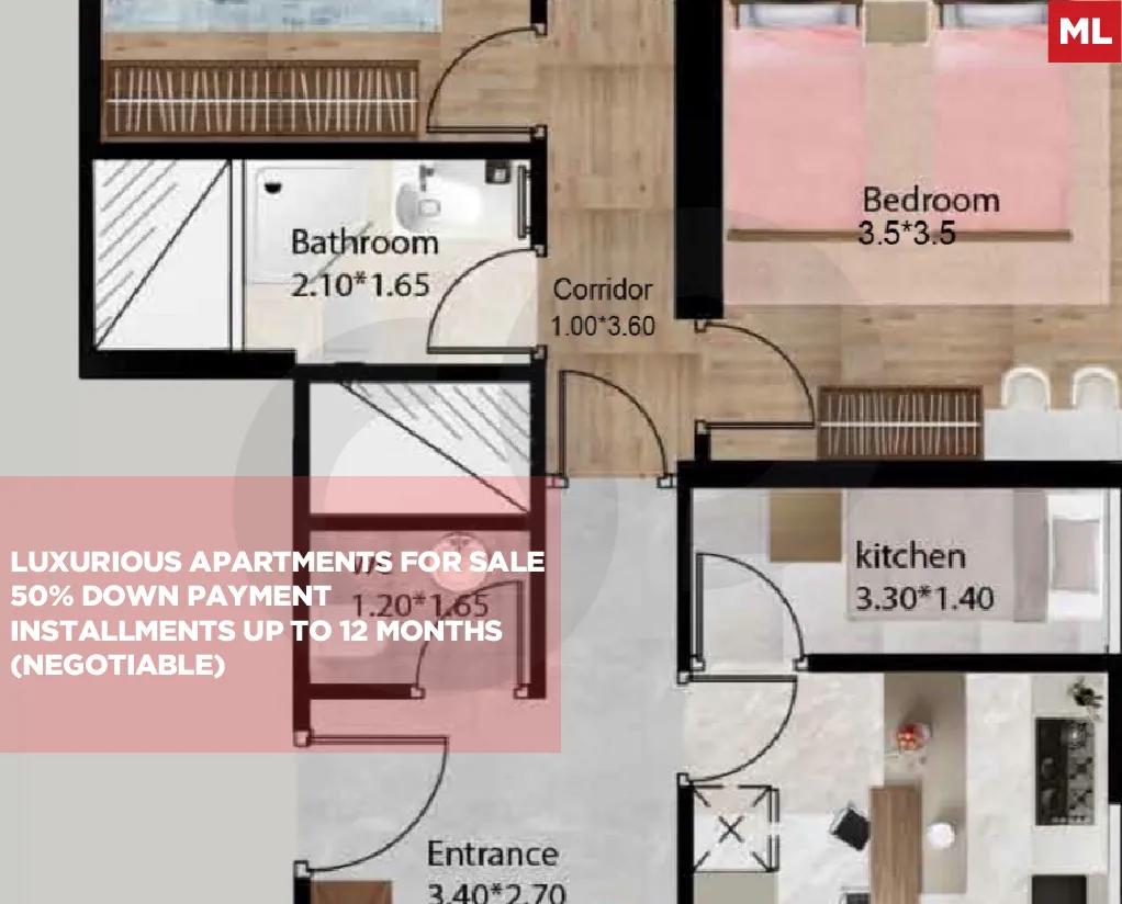 Under construction Luxurious Apartments for sale/50% down payment/DAM W FAREZ-TRIPOLI