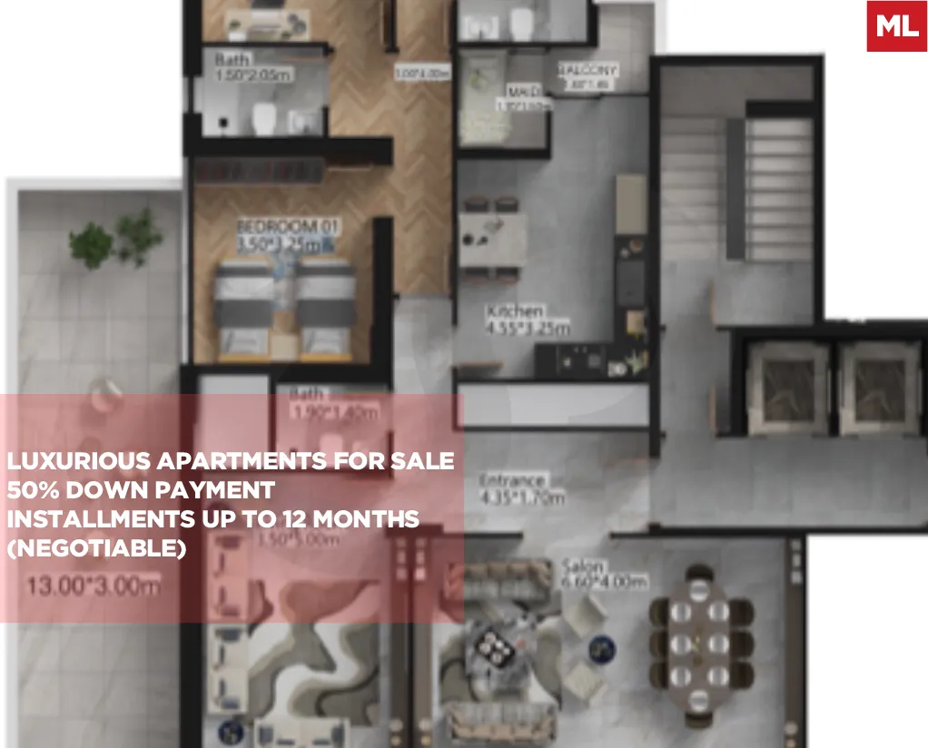 Under Construction Apartment For Sale/50% down payment/DAM W FAREZ-TRIPOLI