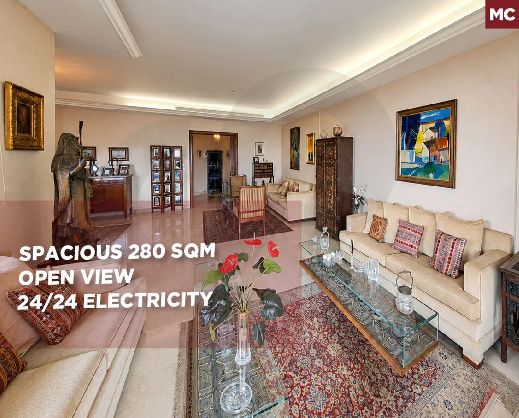 Spacious 280 sqm/well-maintained building/pleasant view/Jnah ,BEIRUT