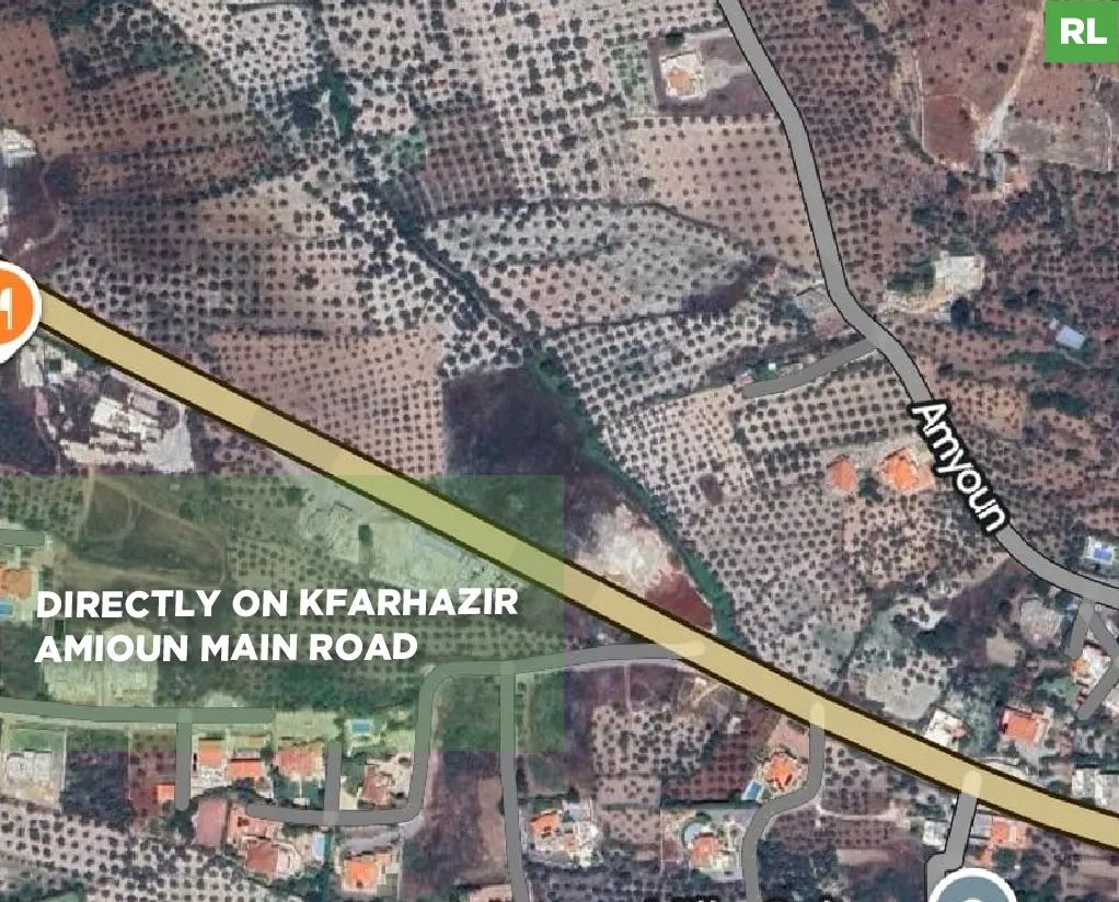 Land for Sale/Directly on Kfarhazir - Amioun Main Road/KOURA
