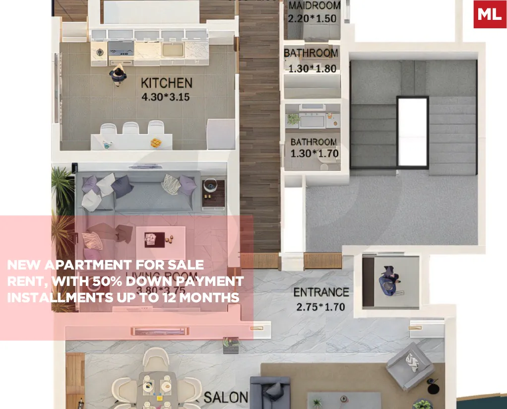 Under Construction Apartment for Sale/50% down payment/TRIPOLI