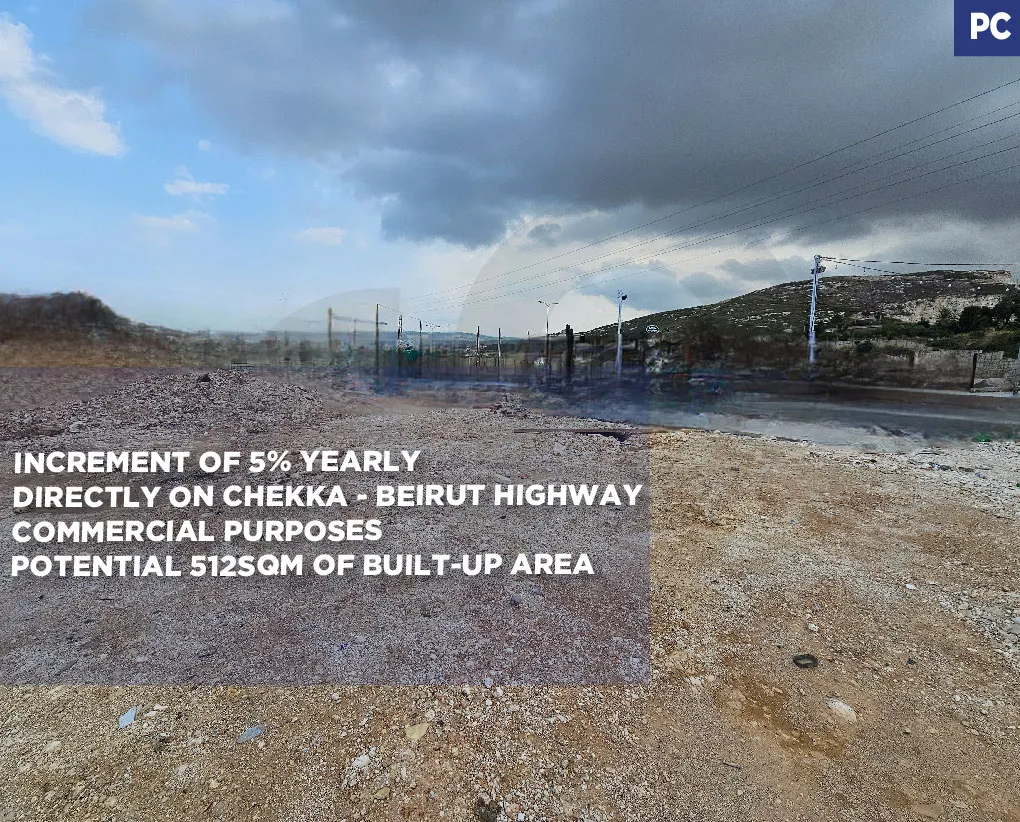 COMMERCIAL LAND/Highway Frontage /visibility/accessibility/Chekka,BATROUN