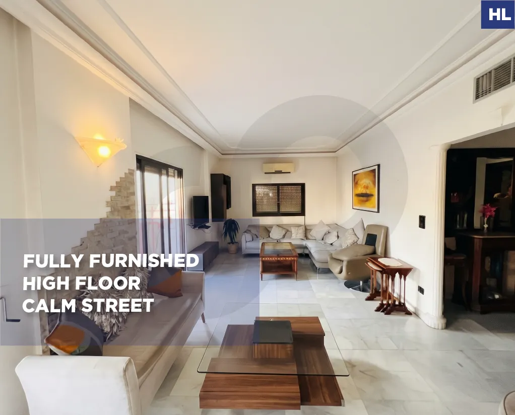 Fully Furnished Apartment for rent/High Floor/Calm Street/VERDUN-BEIRUT
