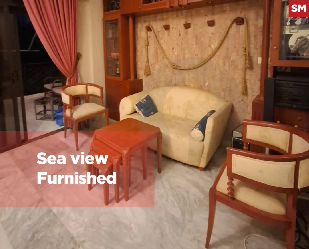 Furnished 133 sqm apartment For Sale/well-maintained building/Sea View/RABWEH-METN