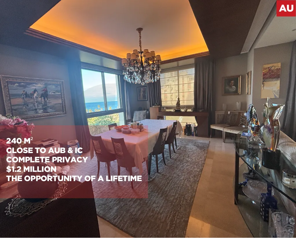 Apartment for Sale/Prime Location/Unobstructed Sea View/MANARA-BEIRUT