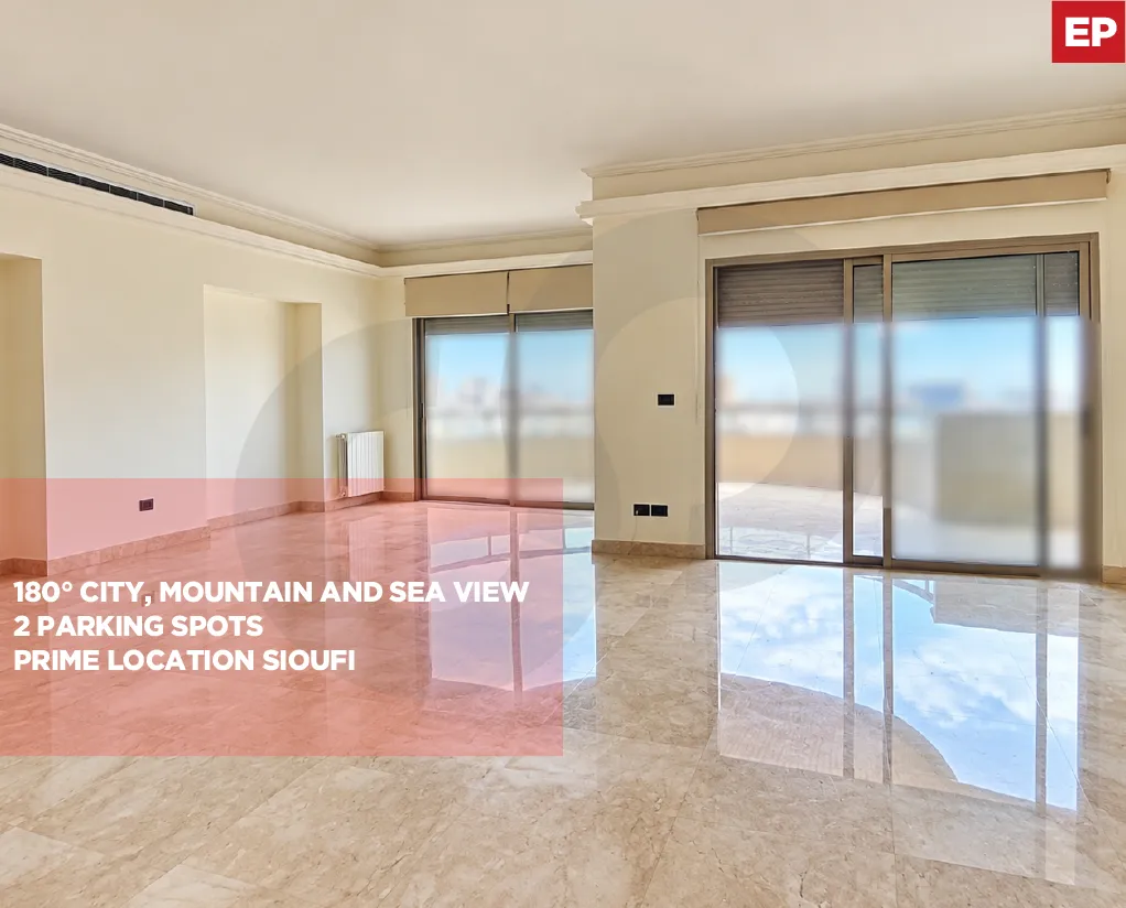 Apartment for sale/ Prime location/City, Mountain and sea view/SIOUFI-BEIRUT