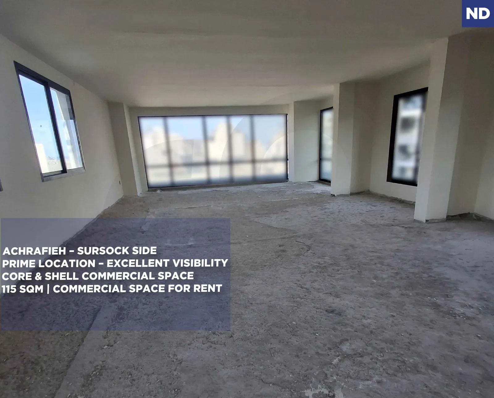 COMMERCIAL SPACE FOR RENT – ACHRAFIEH, AKAWI STREET, SuRSOCk SIDE