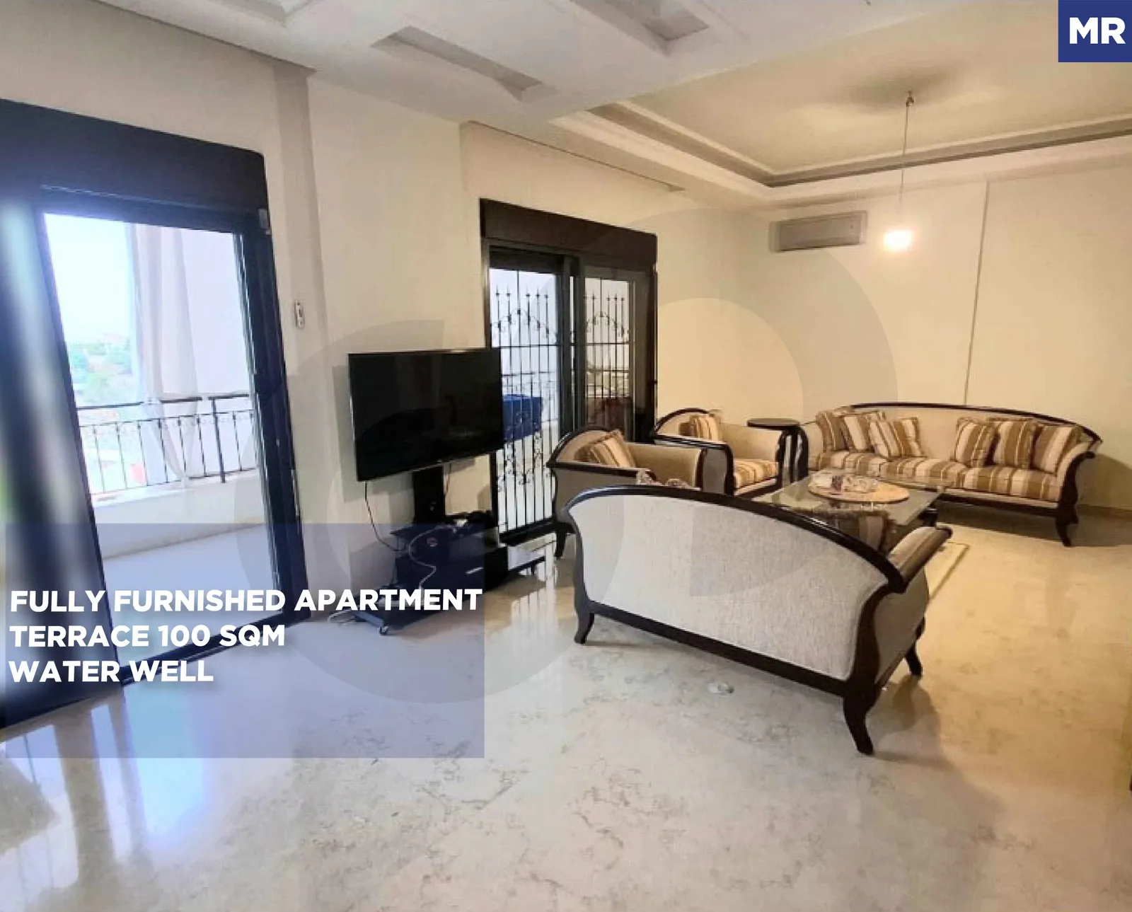 FOR RENT/FULLY DECORATED AND FURNISHED/LARGE TERRACE/WATER WELL/BSALIM--MEZHER,METN