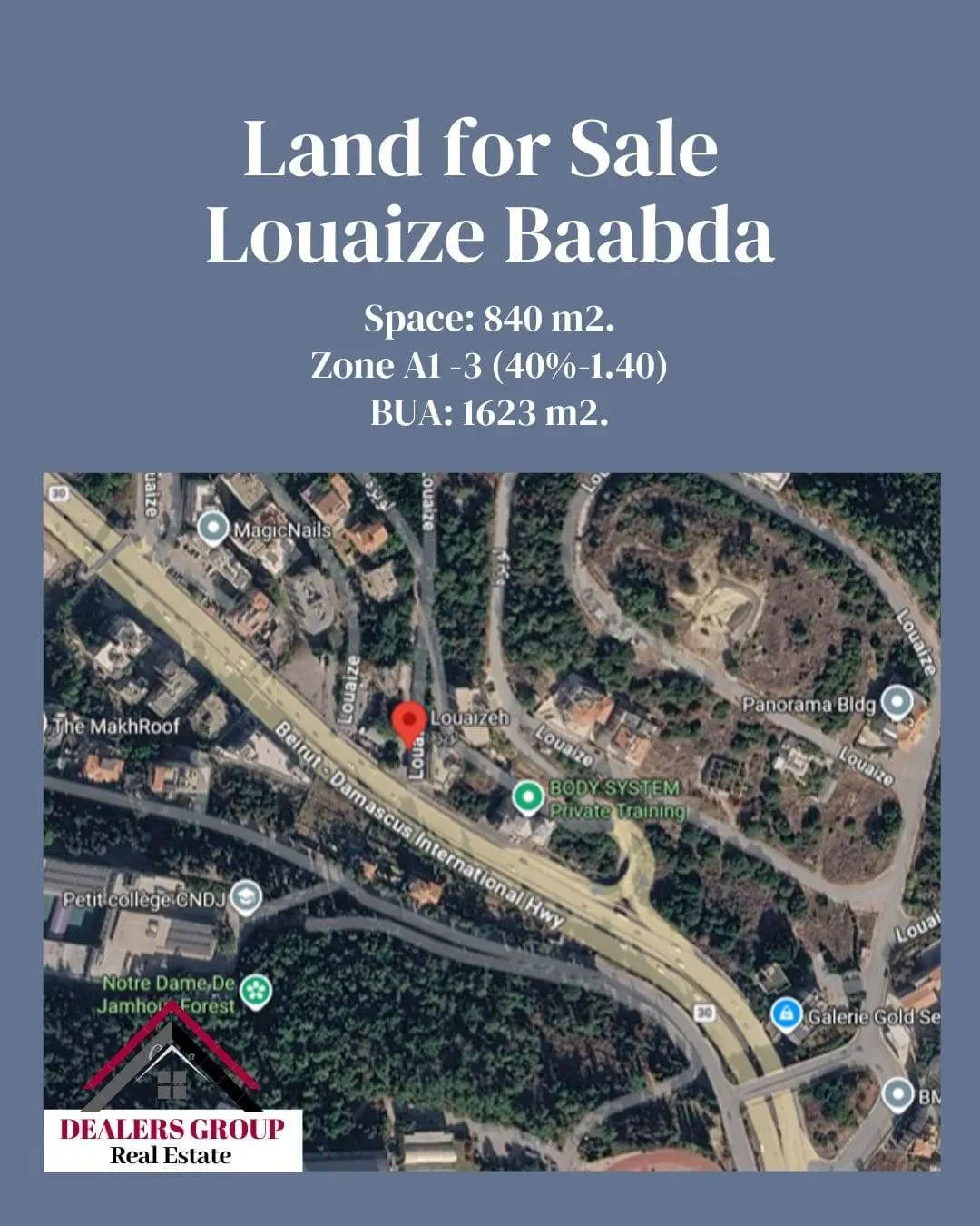Land for Sale in Louaize – Baabda