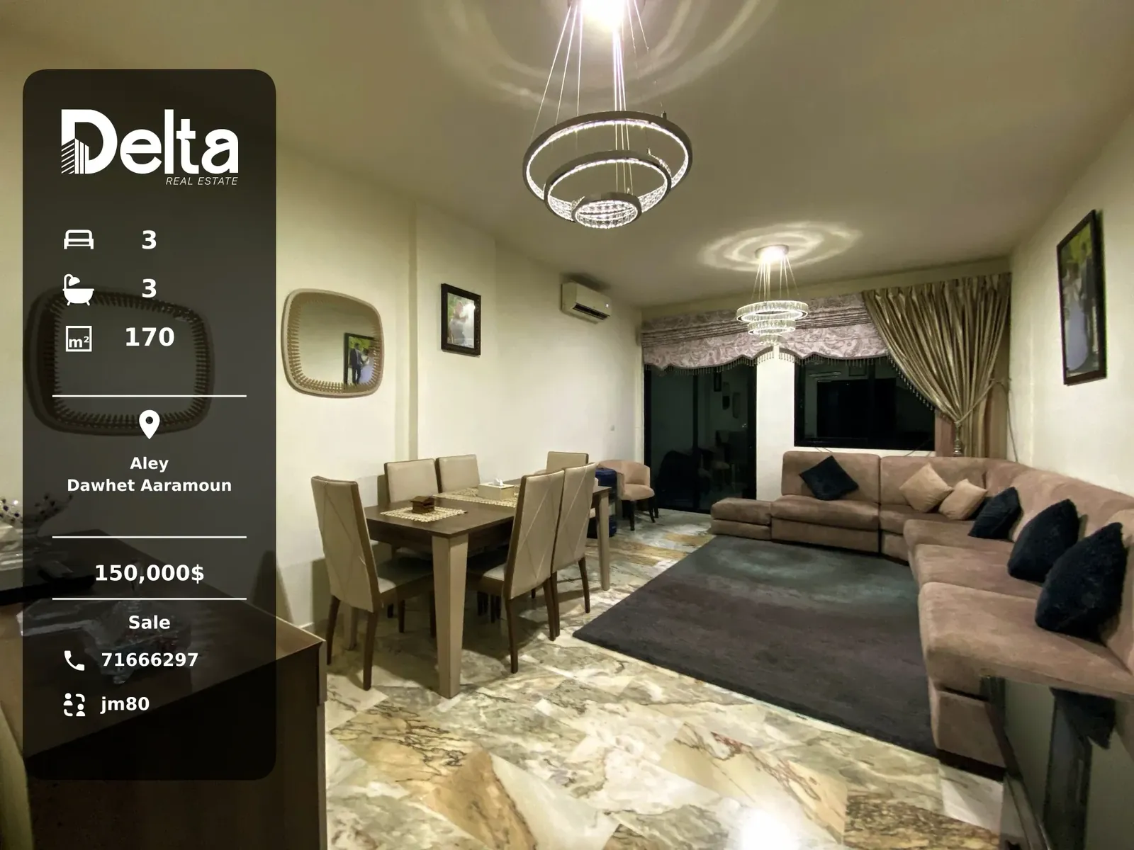 Apartment for Sale in Dawhet Aaramoun, Aley – 3 BR, 170 sqm, Prime Location & Near Highway