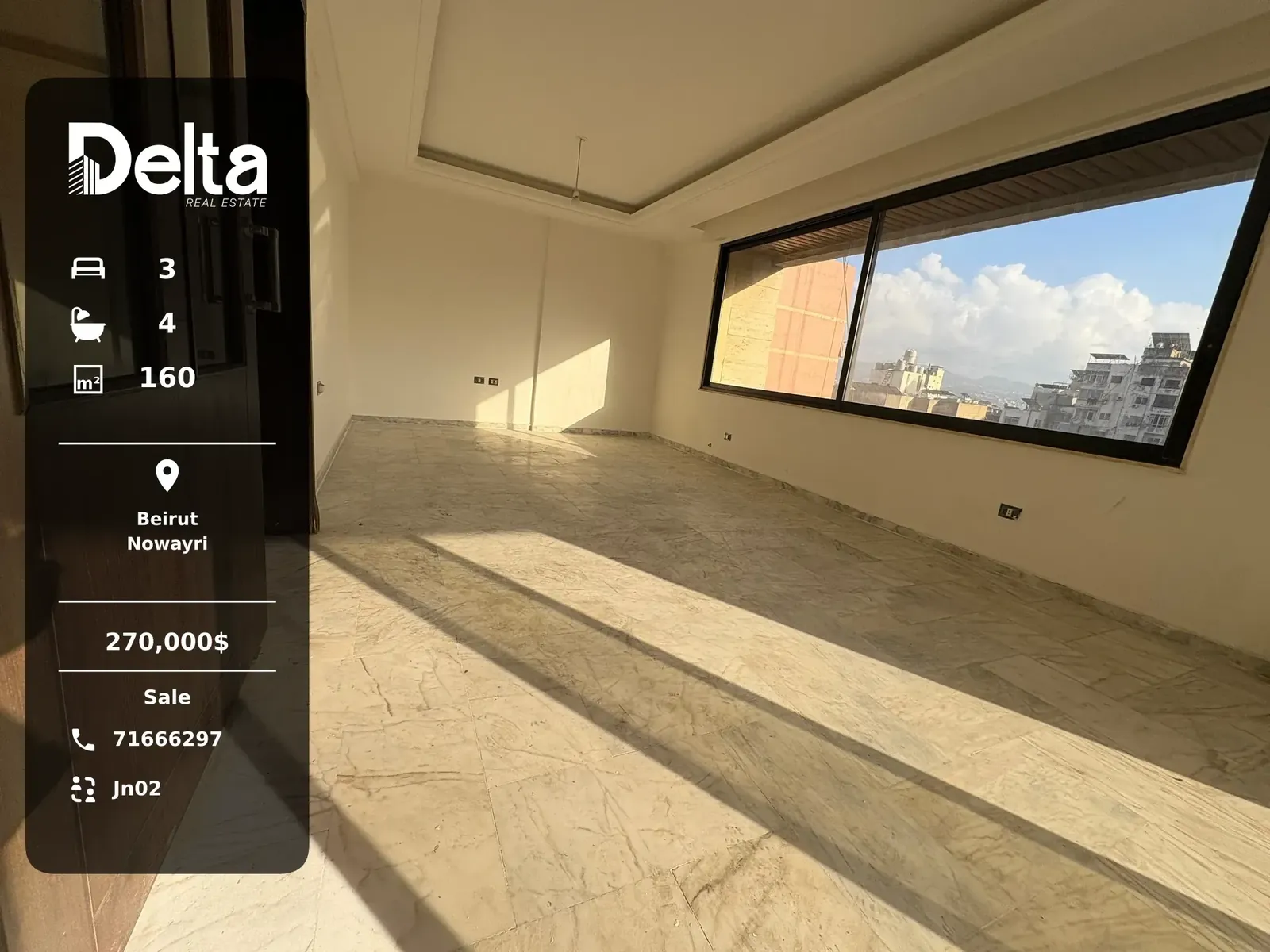 Apartment for Sale in Nowayri, Beirut – 3 BR, 160 sqm, Prime Location & Near Supermarkets