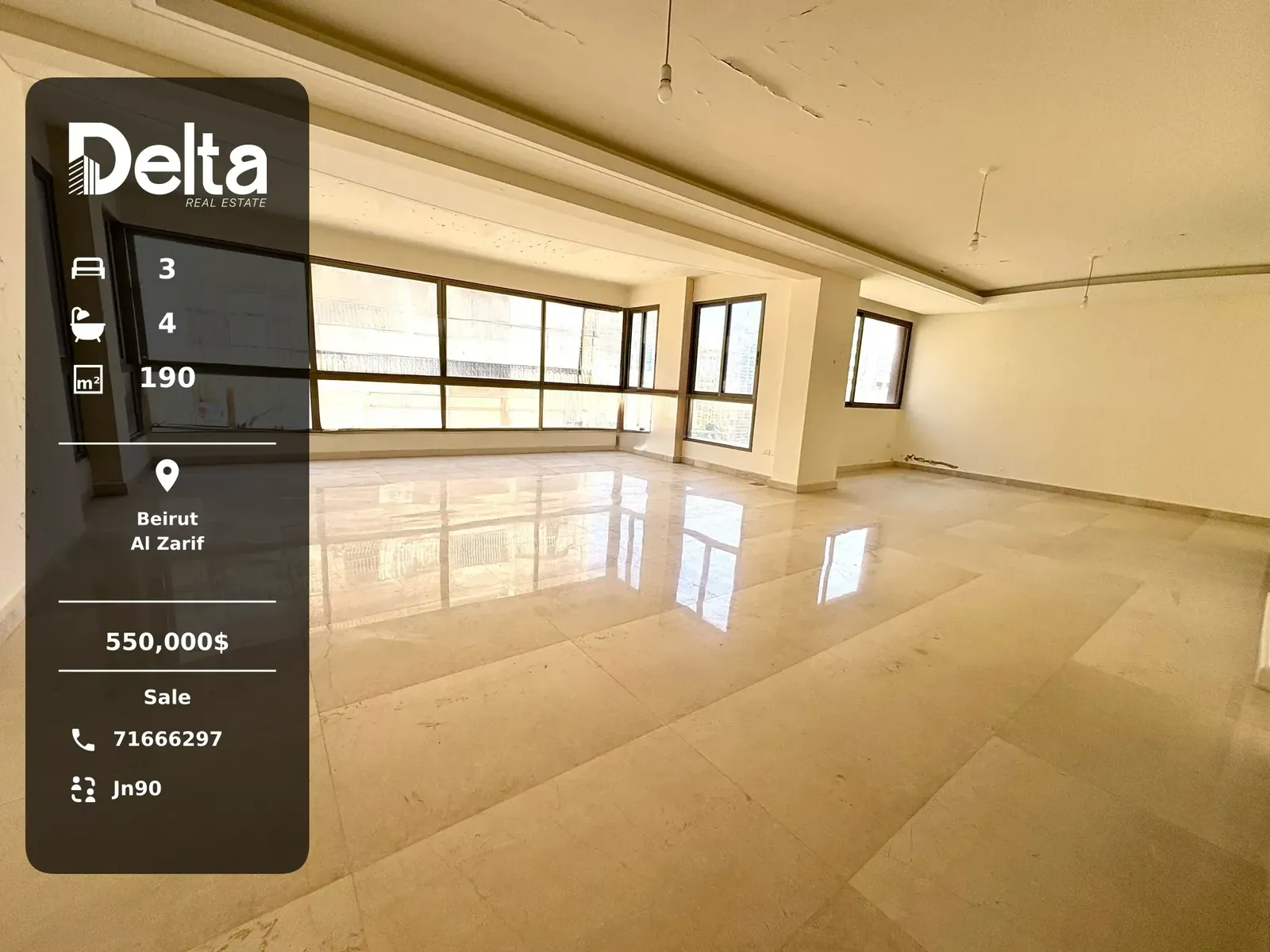 Apartment for Sale in Al Zarif, Beirut / 3BR