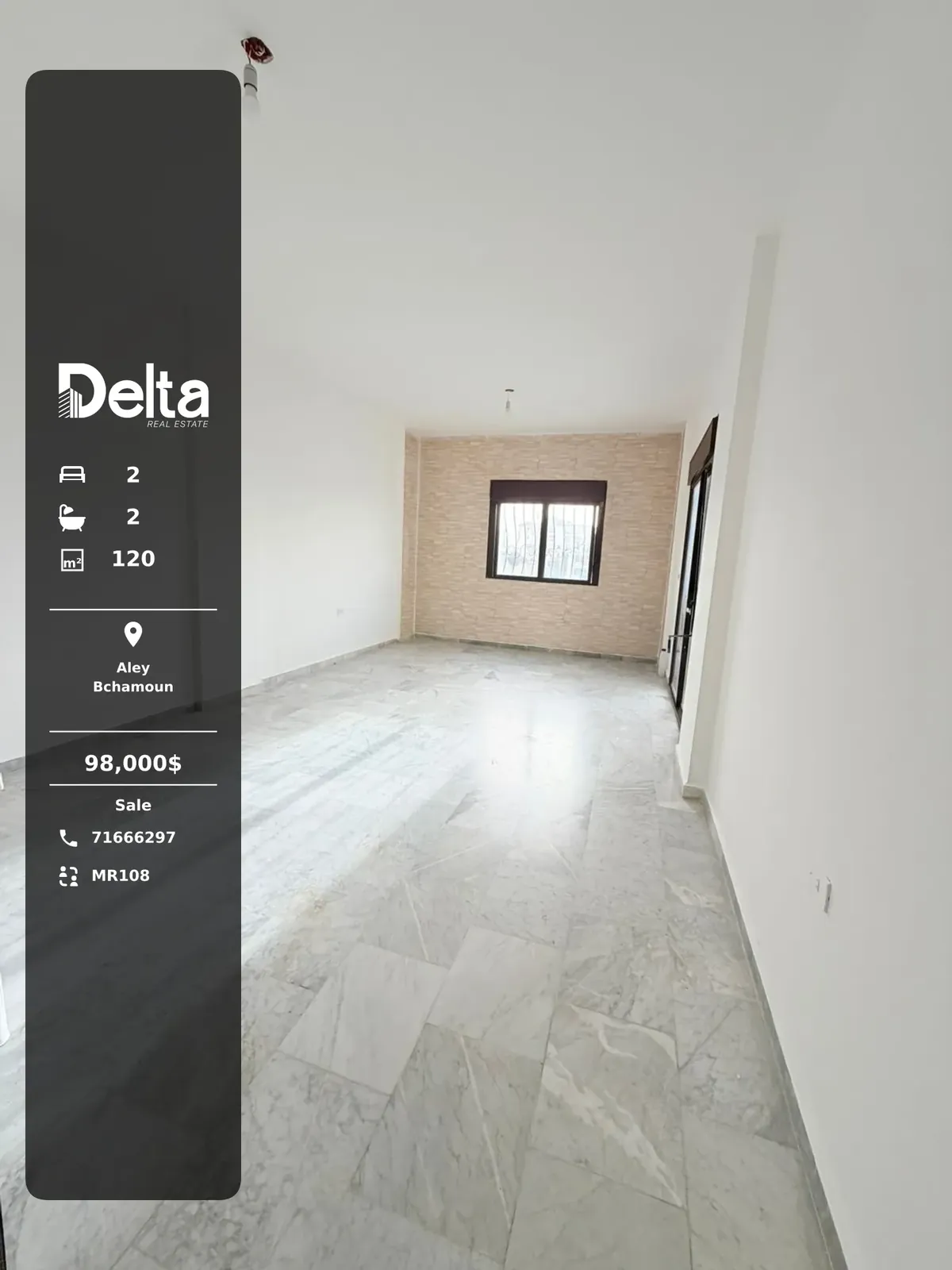 Apartment for Sale in Bchamoun, Aley – 2 BR, 120 sqm, Sea View & Mountain View