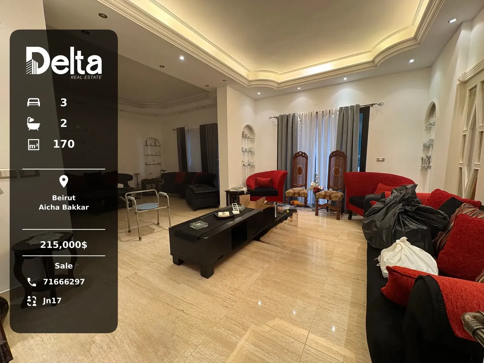 Apartment for Sale in Aicha Bakkar, Beirut – 3 BR, 170 sqm, Prime Location & Near Supermarkets
