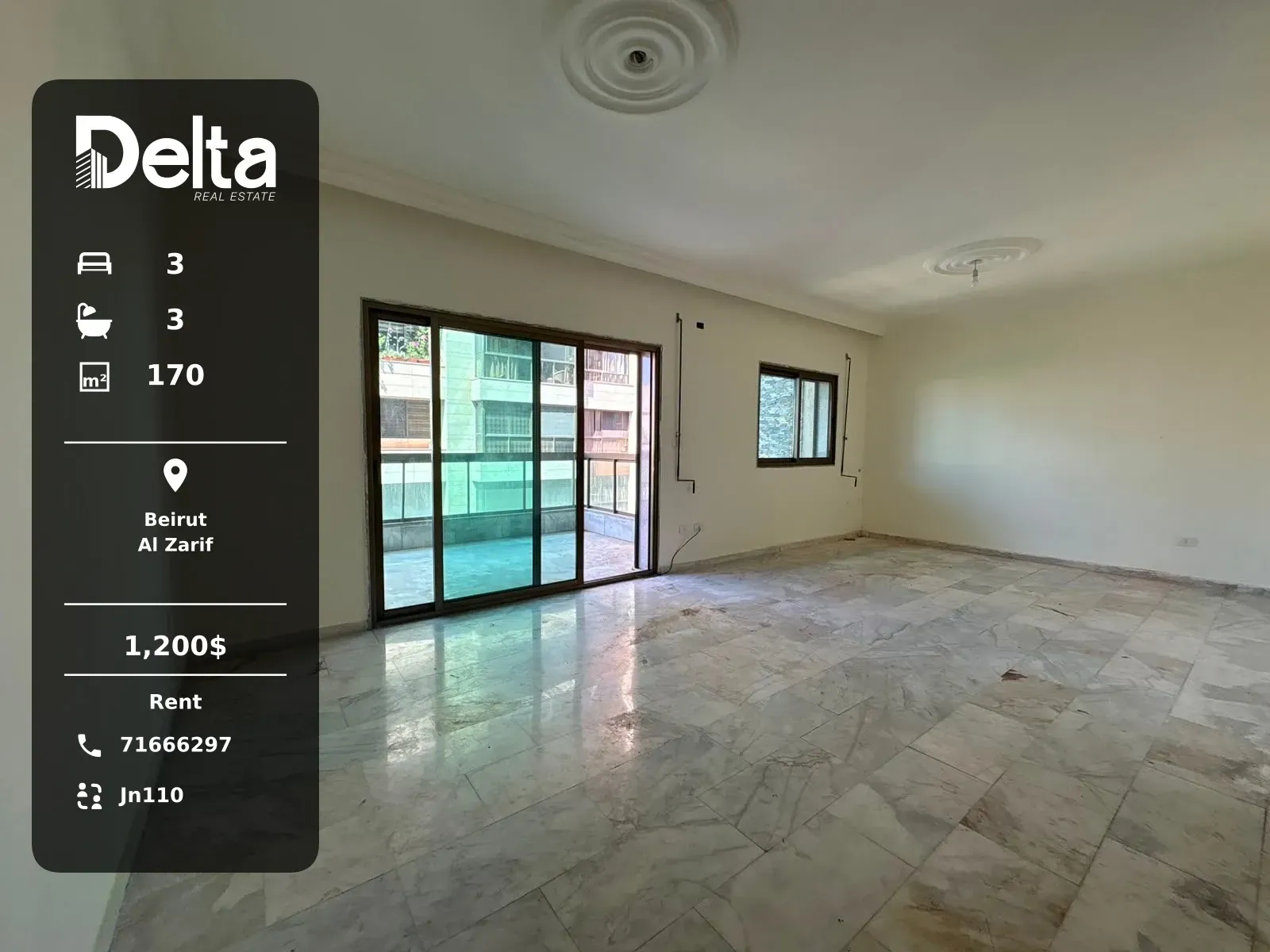 Apartment for Rent in Al Zarif, Beirut / 3 BR — photo 1