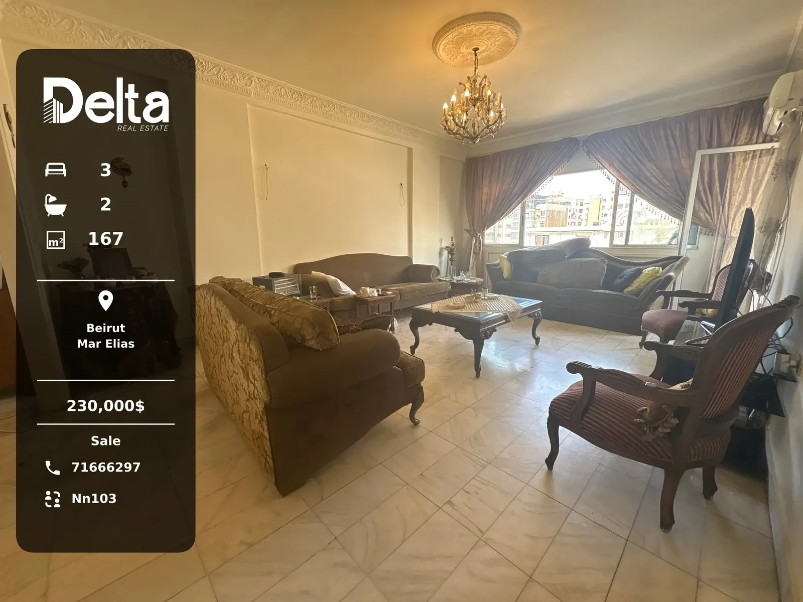 Apartment for Sale in Mar Elias, Beirut / 3BR