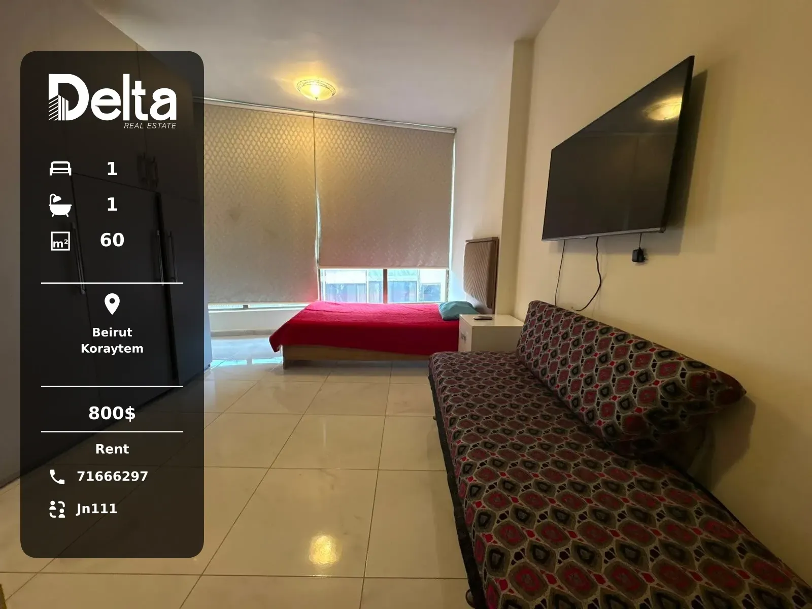 Apartment for Rent in Koraytem, Beirut / 1 BR