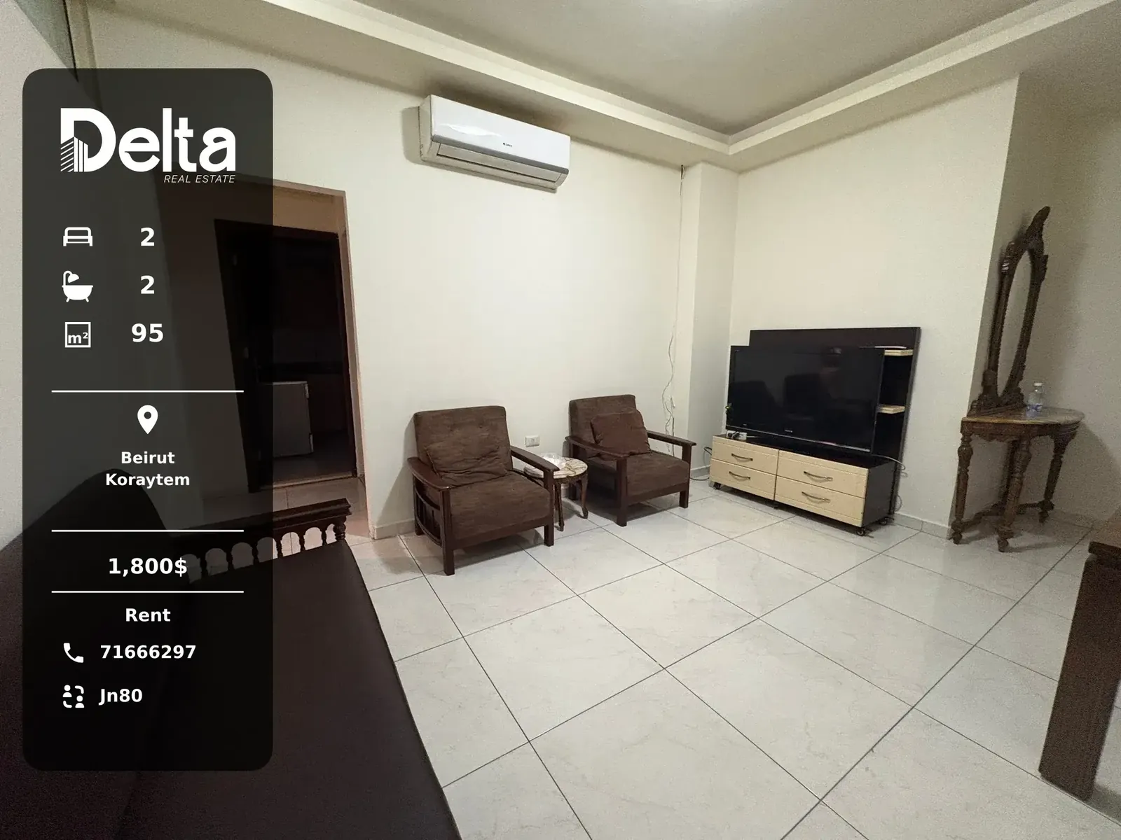 Apartment for Rent in Koraytem, Beirut / 2 BR