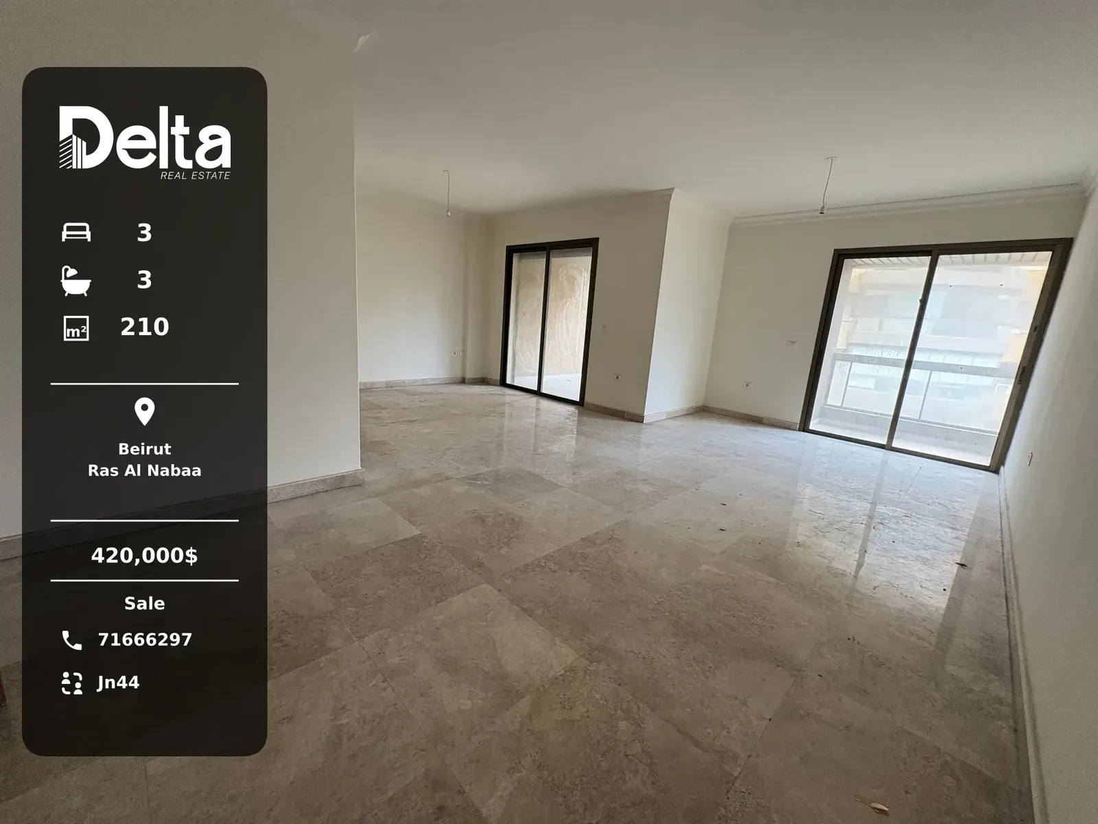 Apartment for Sale in Ras Al Nabaa, Beirut – 3 BR, 210 sqm, Private Entrance & Prime Location