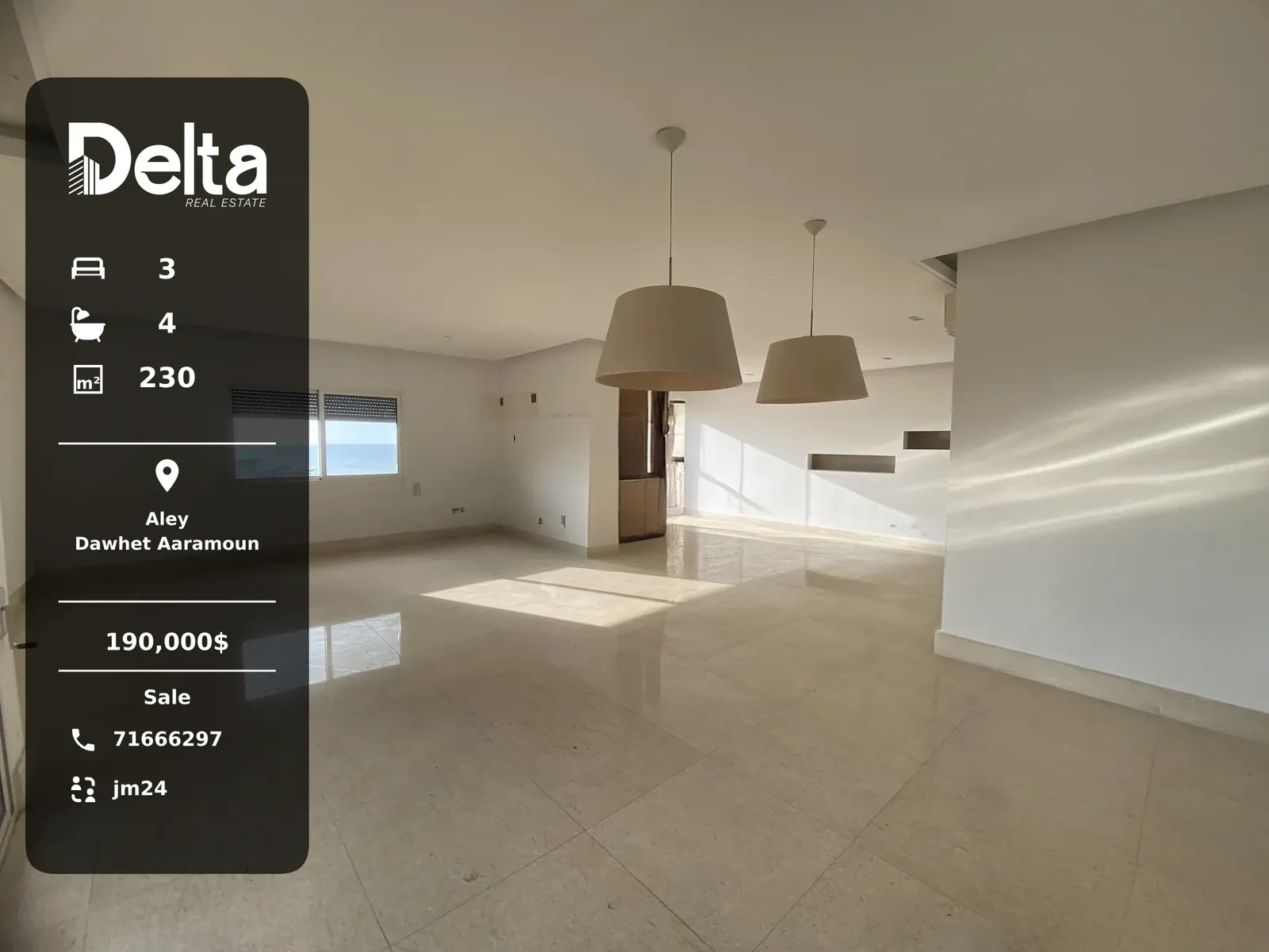 Apartment for Sale in Dawhet Aaramoun, Aley – 3 BR, 230 sqm, City View & Prime Location