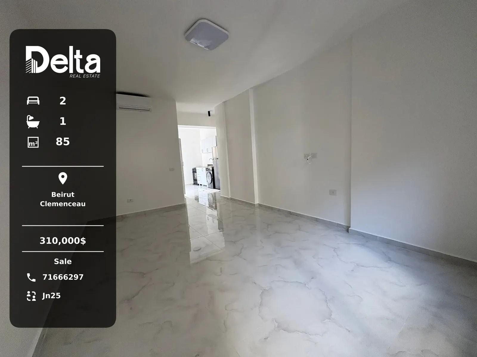Apartment for Sale in Clemenceau, Beirut – 2 BR, 85 sqm, Private Entrance & High Ceiling