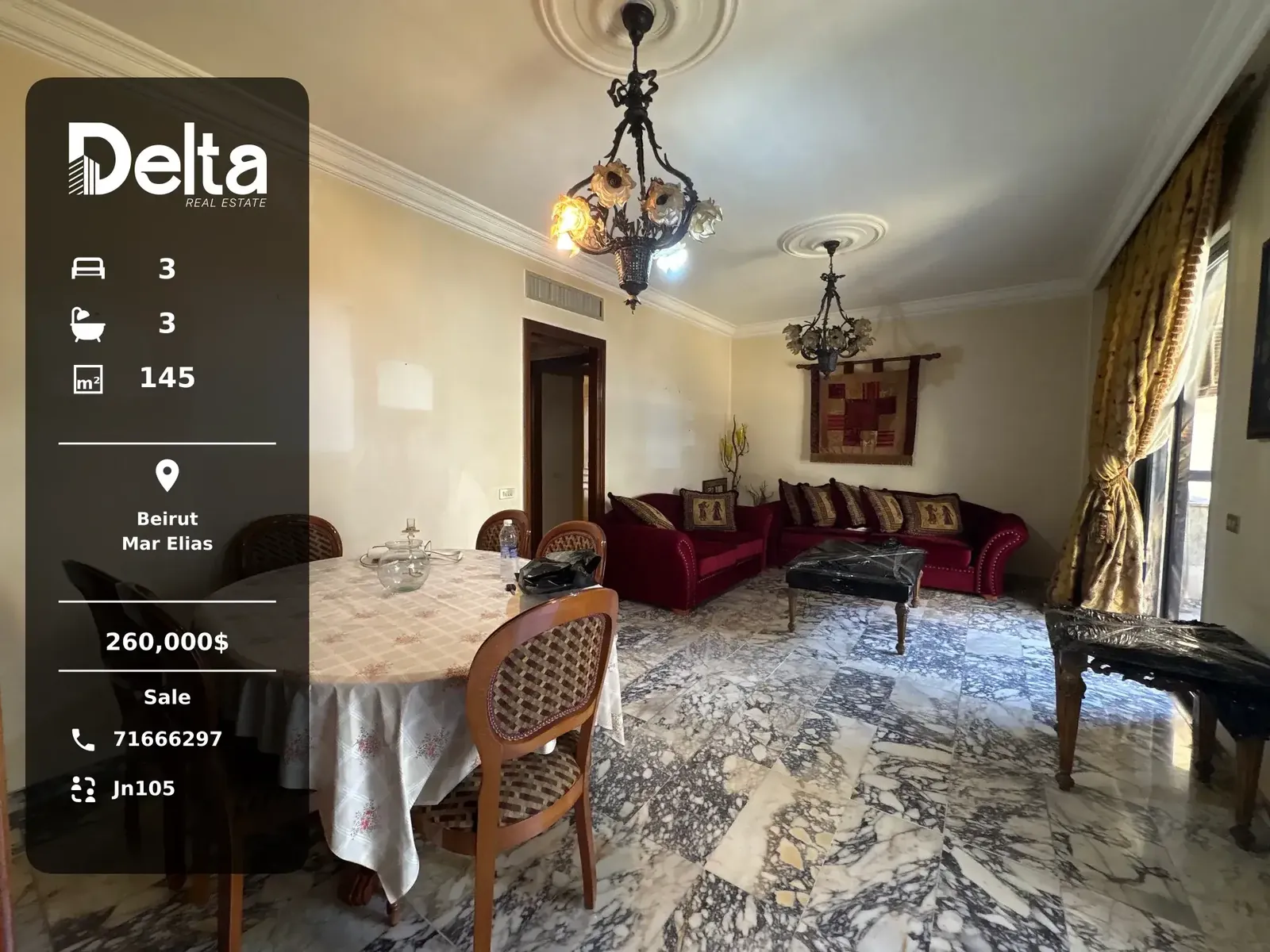 Apartment for Sale in Mar Elias, Beirut / 3BR