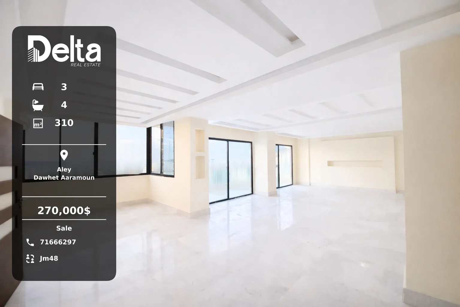 Apartment for Sale in Dawhet Aaramoun, Aley – 3 BR, 310 sqm, Sea View & City View