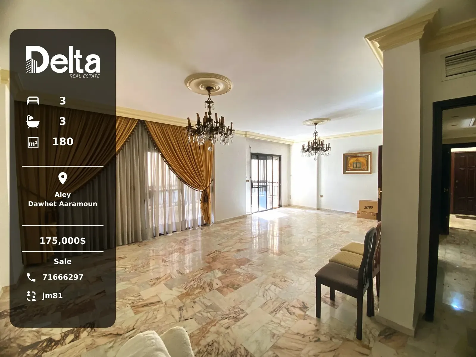 Apartment for Sale in Dawhet Aaramoun, Aley – 3 BR, 180 sqm, Near Supermarkets & Near Schools