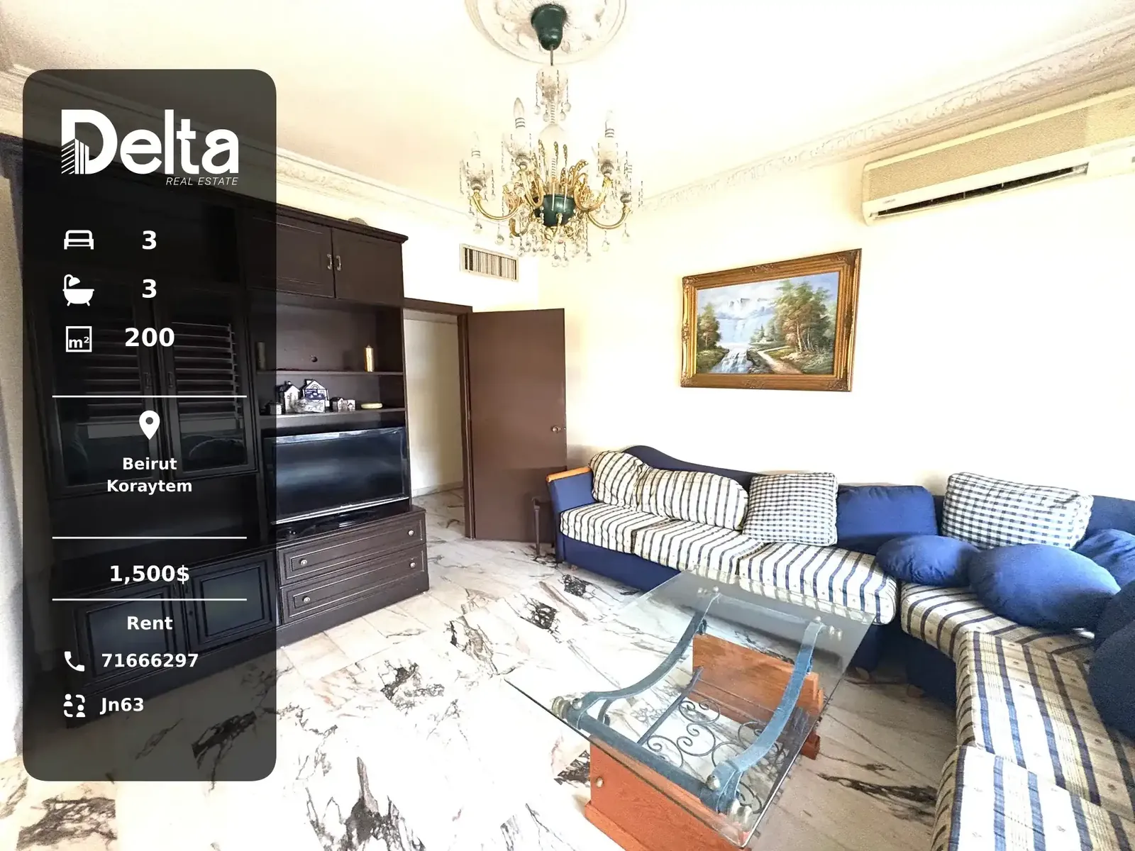 Apartment for Rent in Koraytem, Beirut / 3 BR