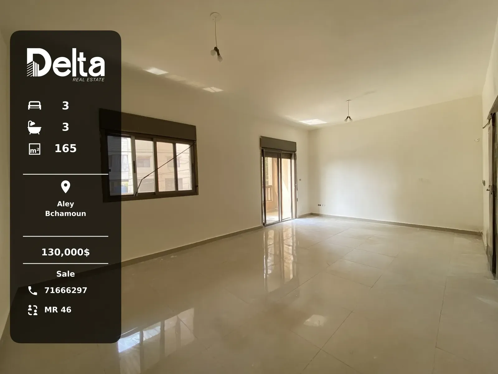 Apartment for Sale in Bchamoun, Aley – 3 BR, 165 sqm, Near Supermarkets & Near Schools