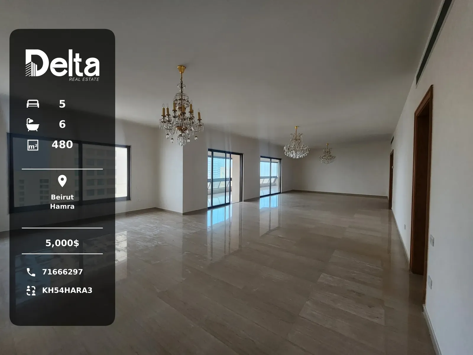 Apartment for Rent in Hamra, Beirut – 5 BR, 480 sqm, Sea View & Prime Location