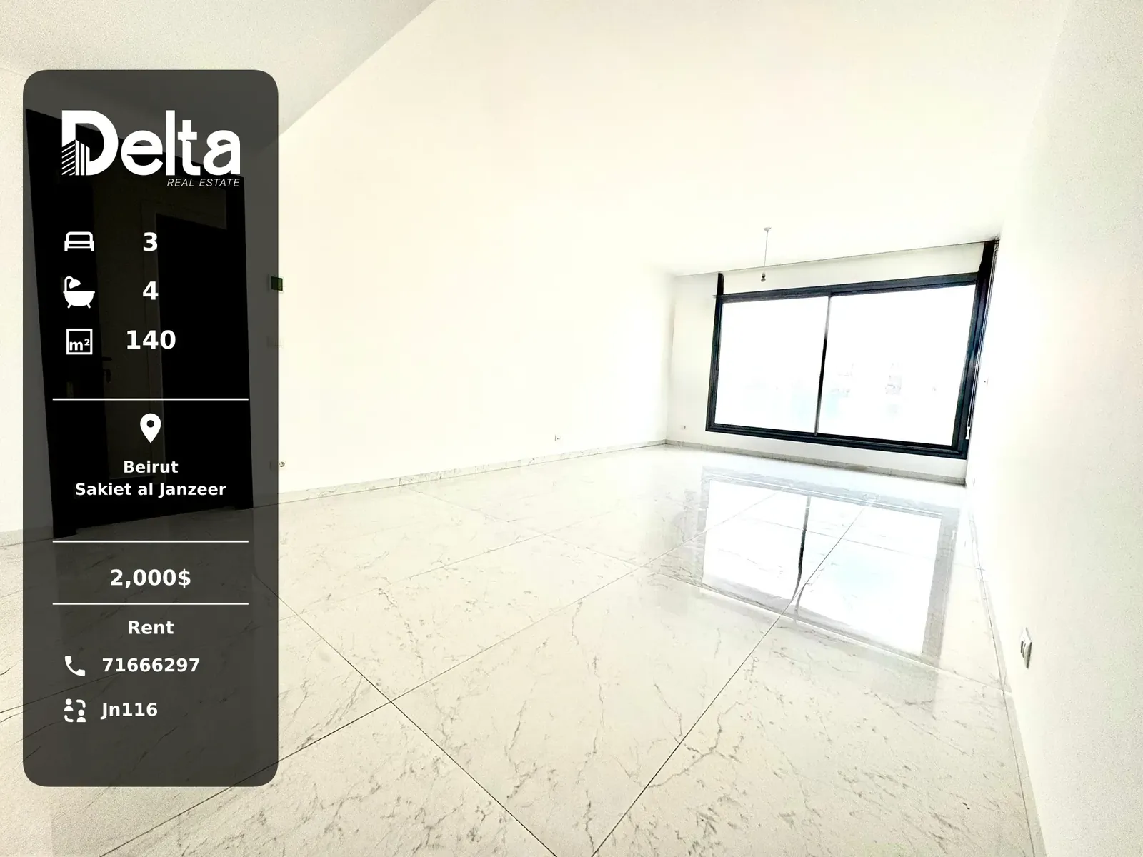 Apartment for Rent in Sakiet al Janzeer, Beirut / 3 BR — photo 1