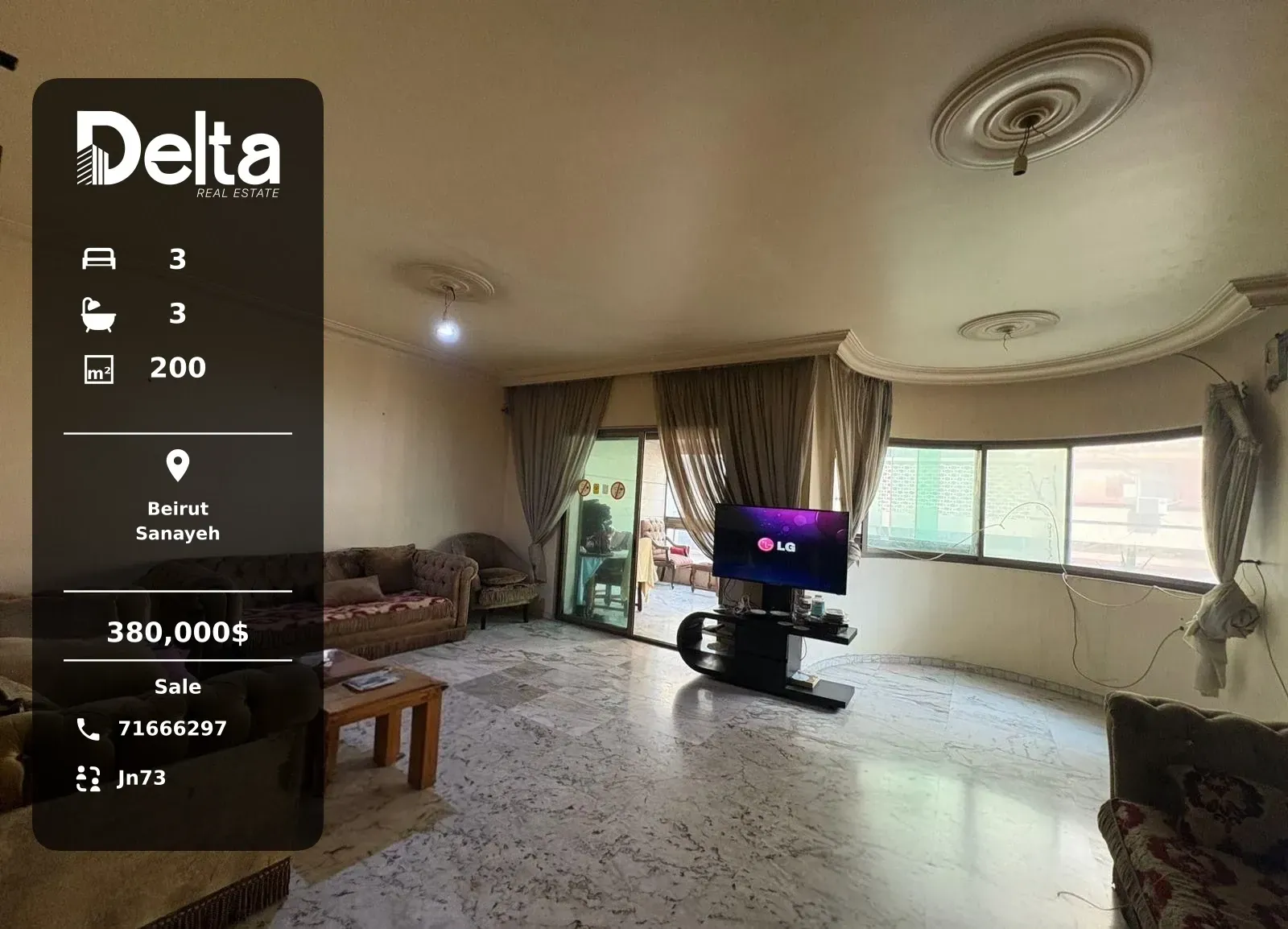 Apartment for Sale in Sanayeh, Beirut / 3BR