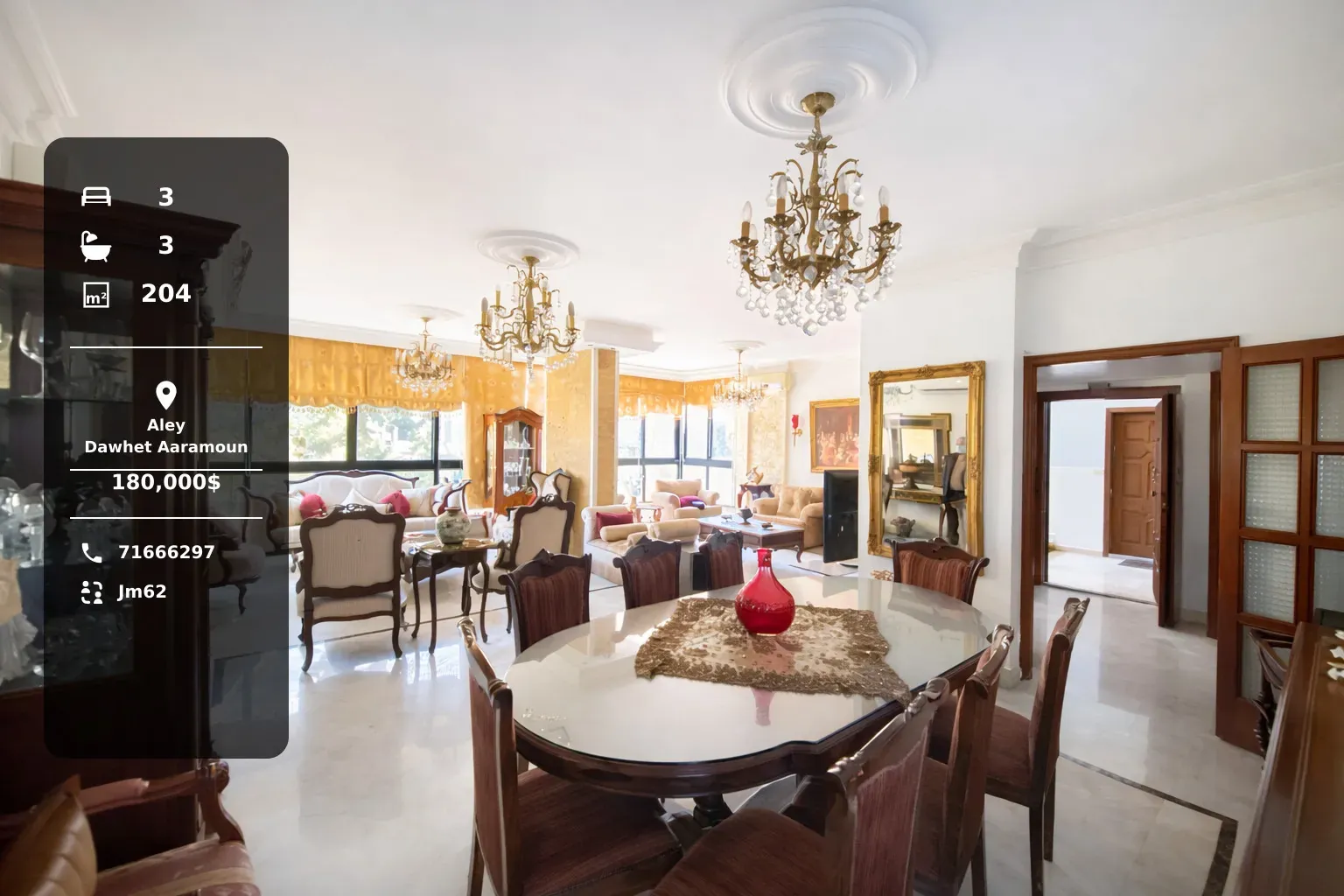 Apartment for Sale in Dawhet Aaramoun, Aley – 3 BR, 204 sqm, Near Supermarkets & Near Schools