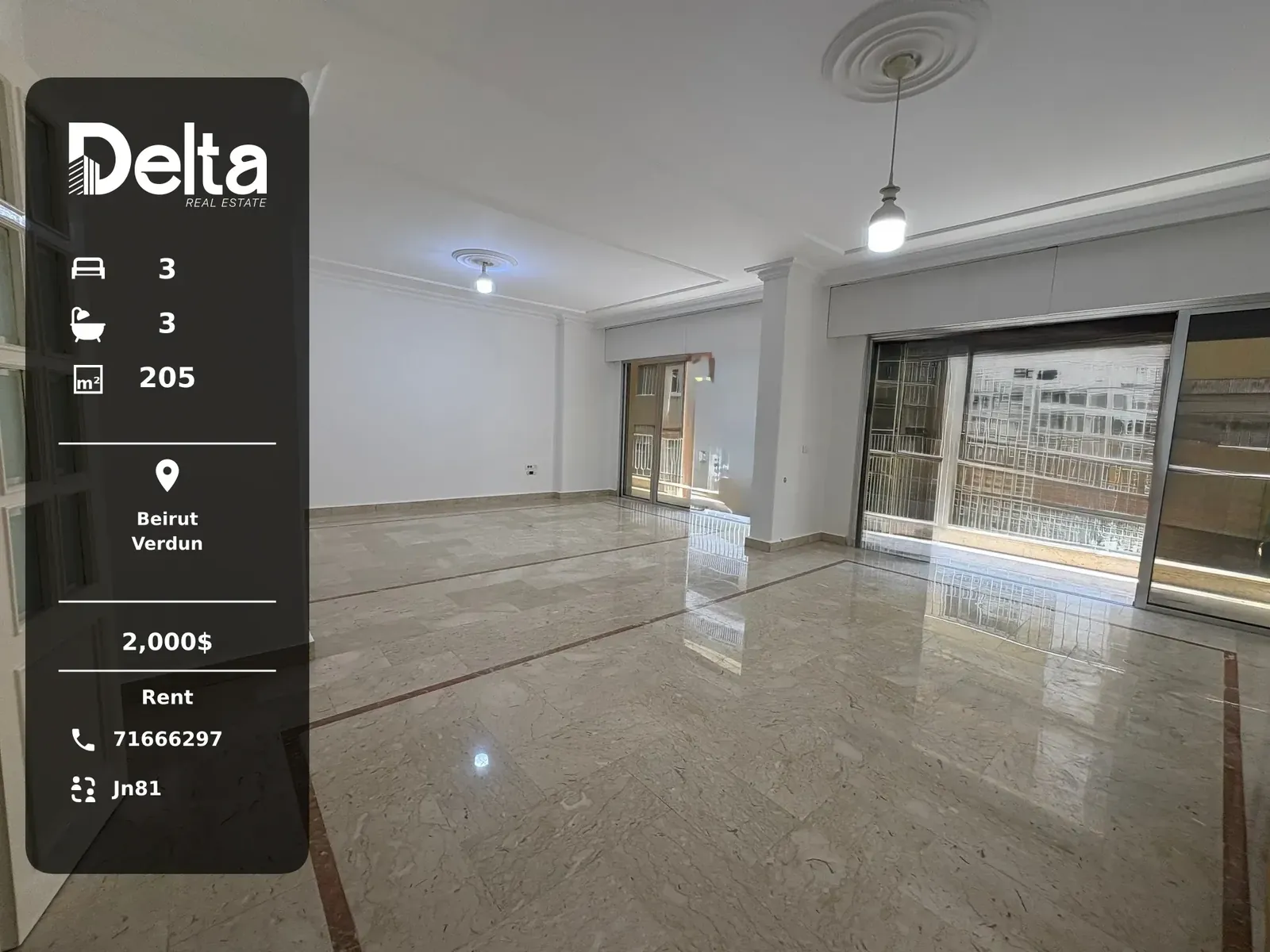 Apartment for Rent in Verdun, Beirut / 3 BR