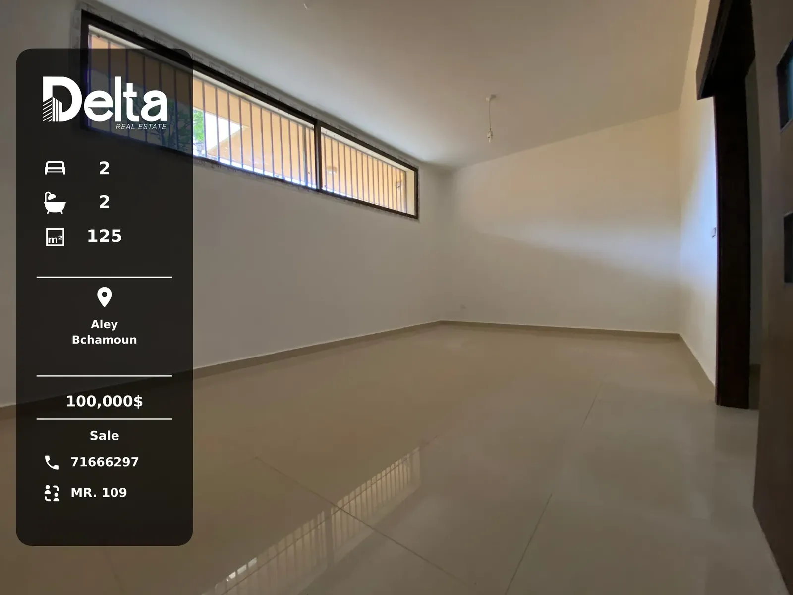 Apartment for Sale in Bchamoun, Aley – 2 BR, 125 sqm, Near Supermarkets & Near Schools