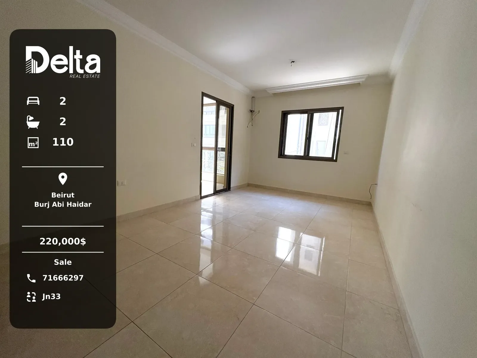 Apartment for Sale in Burj Abi Haidar, Beirut – 2 BR, 110 sqm, Private Entrance & High Ceiling