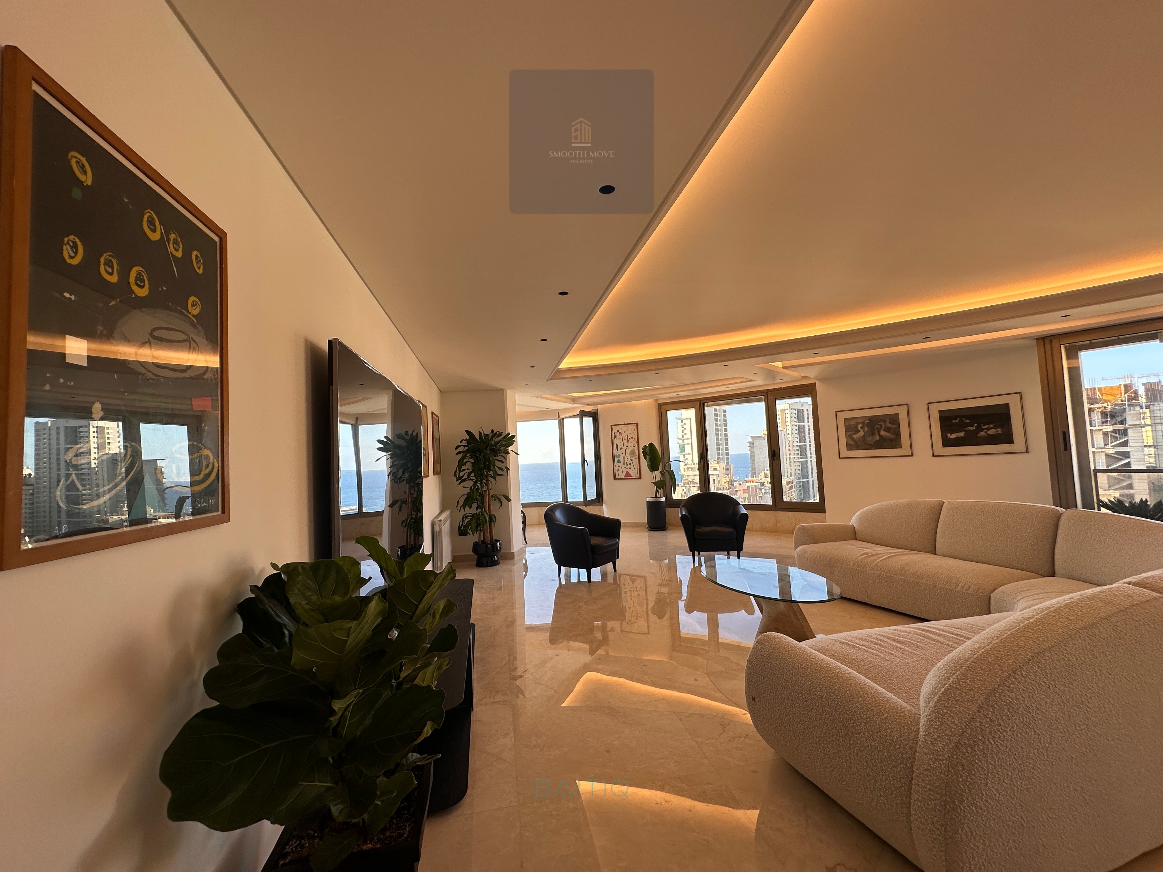 Stunning Furnished Apartment with Seaview for Rent or Sale in Rawche, Beirut — الصورة 13