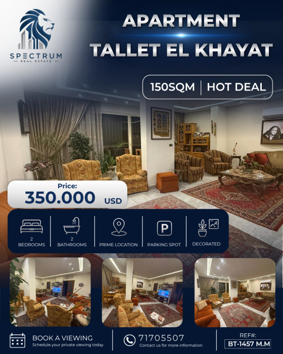 Apartment For Sale In Tallet El Khayat