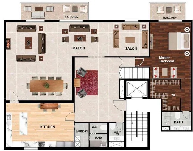 Duplex in Yarzeh, Baabda with Sea View and Mountain View