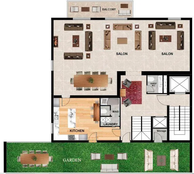Triplex in Yarzeh, Baabda with Sea View and Mountain View — الصورة 3