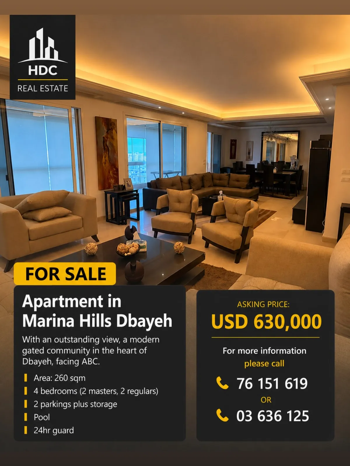Apartment for Sale in Marina Hills - Dbayeh